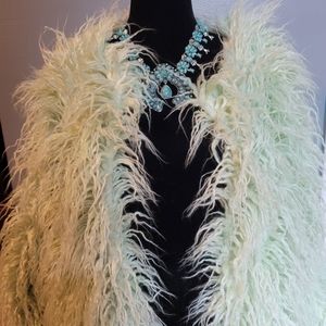 XL (medium fit) fuzzy green coat